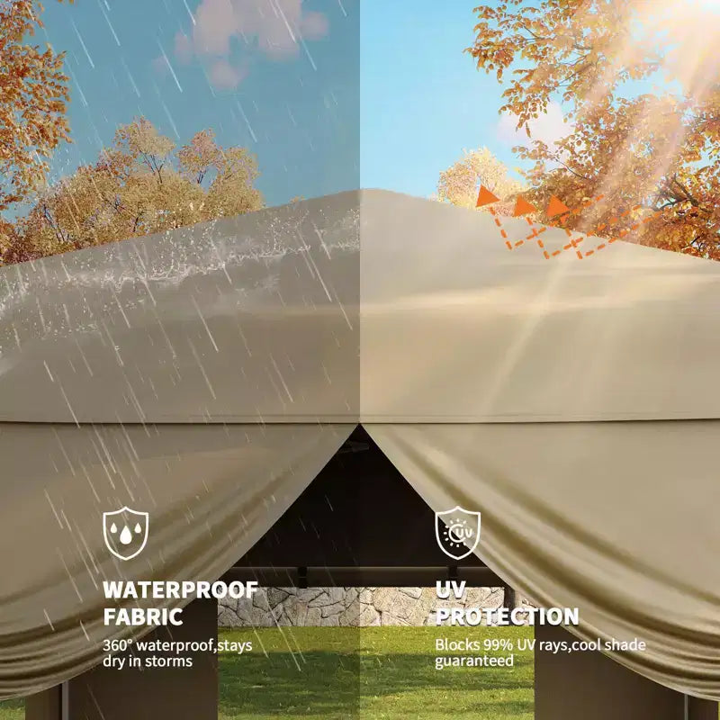 10x10FT Pop Up Canopy Tent with 4 Sidewalls, Heavy Duty Instant Outdoor Canopy, Waterproof & UV Protection