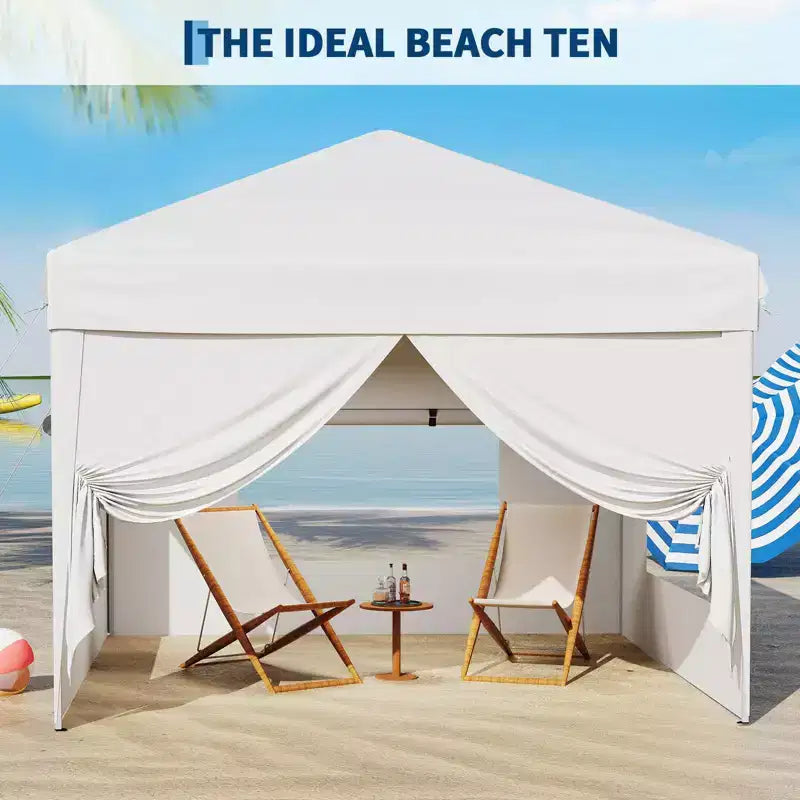 10x10FT Pop Up Canopy Tent with 4 Sidewalls, Heavy Duty Instant Outdoor Canopy, Waterproof & UV Protection