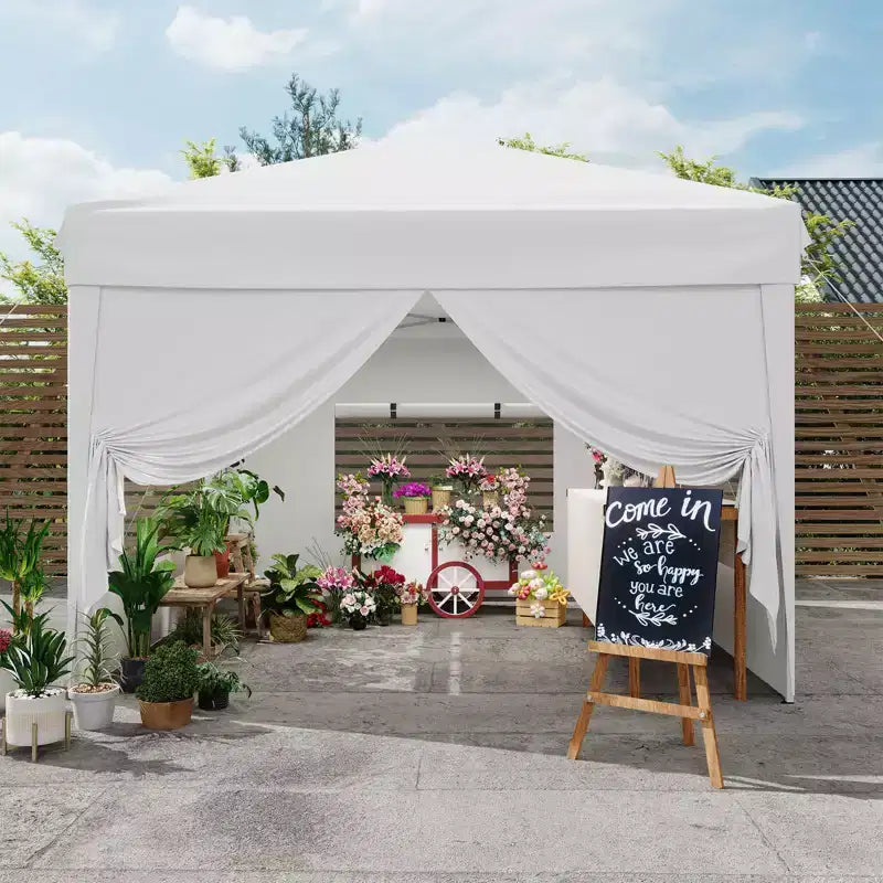 10x10FT Pop Up Canopy Tent with 4 Sidewalls, Heavy Duty Instant Outdoor Canopy, Waterproof & UV Protection