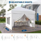 10x10FT Pop Up Canopy Tent with 4 Sidewalls, Heavy Duty Instant Outdoor Canopy, Waterproof & UV Protection