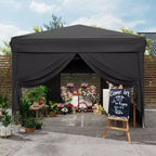10x10FT Pop Up Canopy Tent with 4 Sidewalls, Heavy Duty Instant Outdoor Canopy, Waterproof & UV Protection