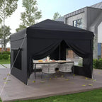 10x10FT Pop Up Canopy Tent with 4 Sidewalls, Heavy Duty Instant Outdoor Canopy, Waterproof & UV Protection