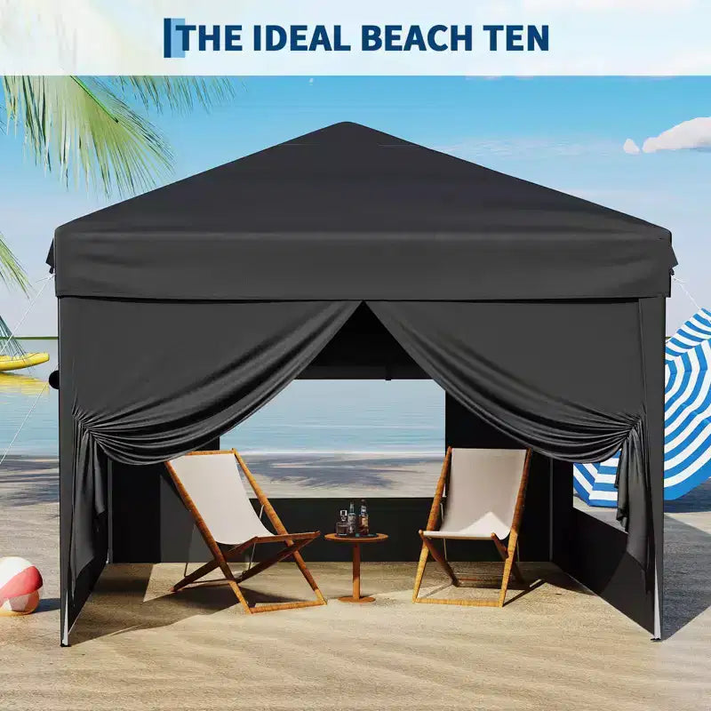 10x10FT Pop Up Canopy Tent with 4 Sidewalls, Heavy Duty Instant Outdoor Canopy, Waterproof & UV Protection
