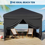 10x10FT Pop Up Canopy Tent with 4 Sidewalls, Heavy Duty Instant Outdoor Canopy, Waterproof & UV Protection