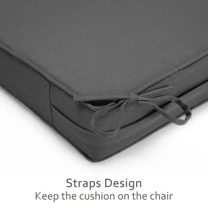 Waterproof Thick Outdoor Chair Cushions 2-Pack 600D Oxford Foam Seat Pads with Ties