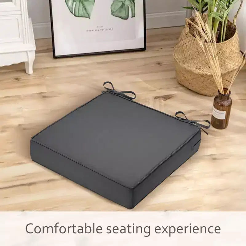 Waterproof Thick Outdoor Chair Cushions 2-Pack 600D Oxford Foam Seat Pads with Ties