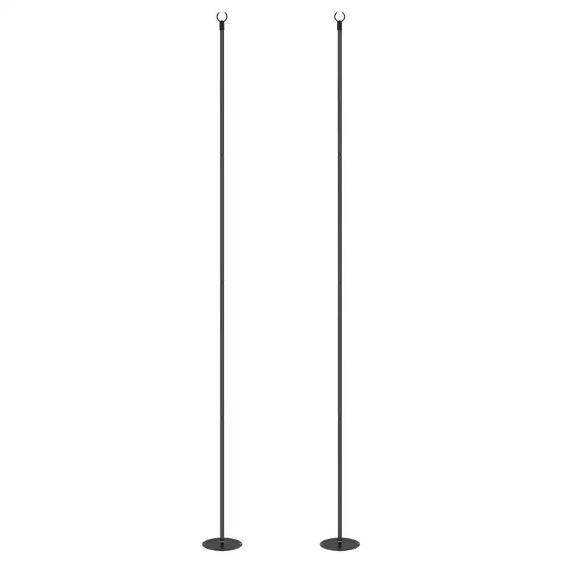 2/4Pack of 10' String Light Poles, Steel Hanging Lighting Stand for Patio, Backyard, Deck, Wedding, Party, Black