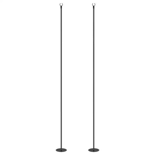 2/4Pack of 10' String Light Poles, Steel Hanging Lighting Stand for Patio, Backyard, Deck, Wedding, Party, Black