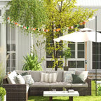 2/4Pack of 10' String Light Poles, Steel Hanging Lighting Stand for Patio, Backyard, Deck, Wedding, Party, Black