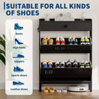 Modern Wooden Shoe Storage Cabinet, Adjustable Shelf, Freestanding Modern Design, for Hallway, Living Room