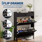 Modern Wooden Shoe Storage Cabinet, Adjustable Shelf, Freestanding Modern Design, for Hallway, Living Room