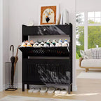 Modern Wooden Shoe Storage Cabinet, Adjustable Shelf, Freestanding Modern Design, for Hallway, Living Room