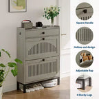 Modern Wooden Shoe Storage Cabinet, Adjustable Shelf, Freestanding Modern Design, for Hallway, Living Room