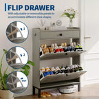 Modern Wooden Shoe Storage Cabinet, Adjustable Shelf, Freestanding Modern Design, for Hallway, Living Room