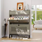 Modern Wooden Shoe Storage Cabinet, Adjustable Shelf, Freestanding Modern Design, for Hallway, Living Room