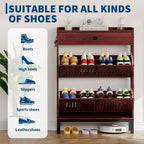 Modern Wooden Shoe Storage Cabinet, Adjustable Shelf, Freestanding Modern Design, for Hallway, Living Room