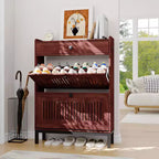 Modern Wooden Shoe Storage Cabinet, Adjustable Shelf, Freestanding Modern Design, for Hallway, Living Room