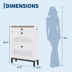 Modern Wooden Shoe Storage Cabinet, Adjustable Shelf, Freestanding Modern Design, for Hallway, Living Room