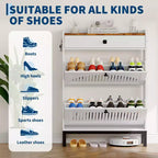 Modern Wooden Shoe Storage Cabinet, Adjustable Shelf, Freestanding Modern Design, for Hallway, Living Room
