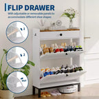 Modern Wooden Shoe Storage Cabinet, Adjustable Shelf, Freestanding Modern Design, for Hallway, Living Room