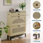 Modern Wooden Shoe Storage Cabinet, Adjustable Shelf, Freestanding Modern Design, for Hallway, Living Room