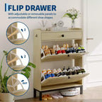 Modern Wooden Shoe Storage Cabinet, Adjustable Shelf, Freestanding Modern Design, for Hallway, Living Room