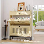 Modern Wooden Shoe Storage Cabinet, Adjustable Shelf, Freestanding Modern Design, for Hallway, Living Room