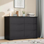 Wooden Dresser with 6 Drawers, Long Storage Dresser, Modern Closet, for Bedroom, Living Room