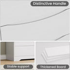 Wooden Dresser with 6 Drawers, Long Storage Dresser, Modern Closet, for Bedroom, Living Room