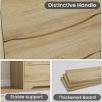 Wooden Dresser with 6 Drawers, Long Storage Dresser, Modern Closet, for Bedroom, Living Room