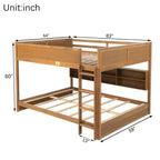 Clihome Queen Over Queen Bunk Bed with Storage, Charging Station & Guardrails