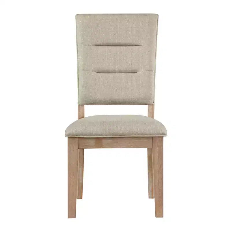 GDFStudio Everett Trasitional Rustic Wood Upholstered Dining Chair with Ladderback (Set of 2)