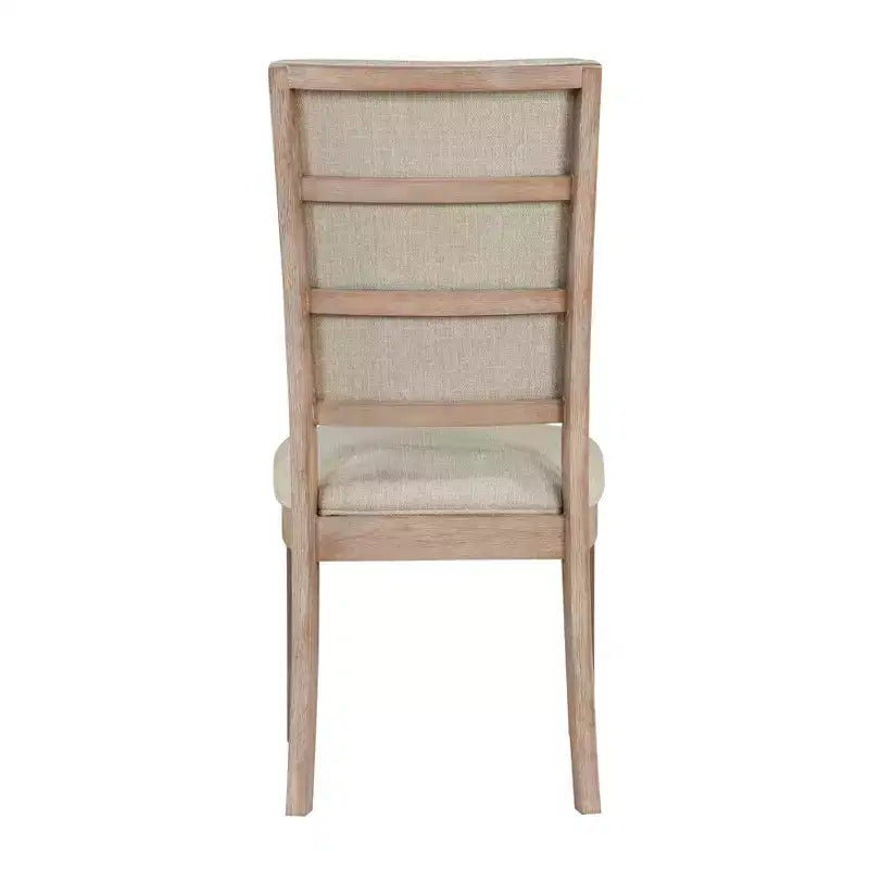 GDFStudio Everett Trasitional Rustic Wood Upholstered Dining Chair with Ladderback (Set of 2)