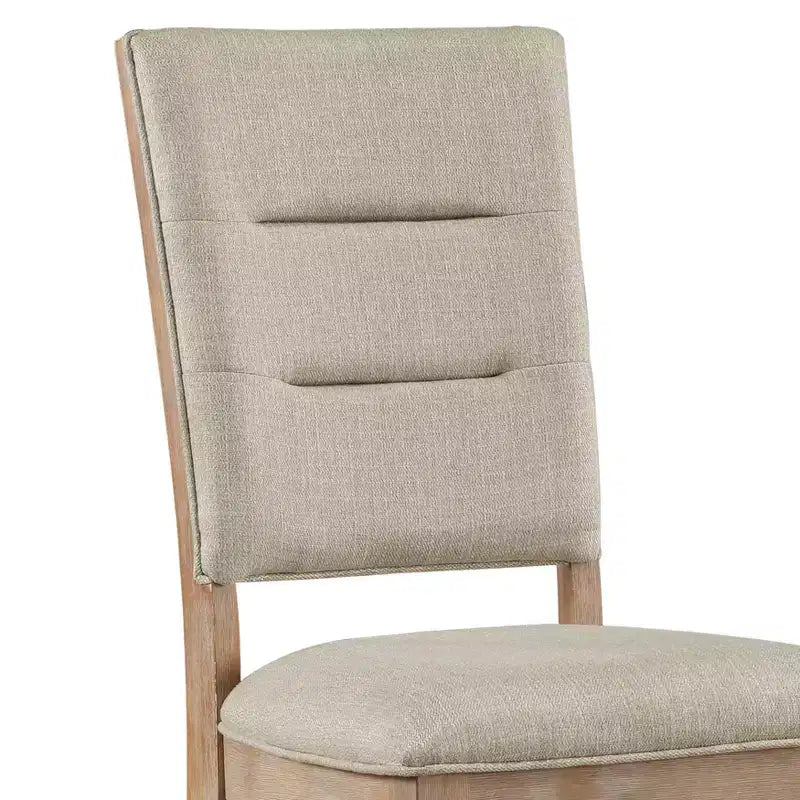 GDFStudio Everett Trasitional Rustic Wood Upholstered Dining Chair with Ladderback (Set of 2)