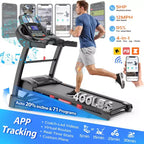 Treadmill Clearance: Portable Folding Treadmill with 20% Adjustable Incline, APP Control, 71 Programs, 300-400 lb Capacity, 12 MPH, Bluetooth Speakers