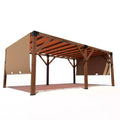 GustoWave Cedar Wood Outdoor Pergola with Retractable Shade Canopy, Heavy-Duty Wooden Gazebo for Patio Backyard Garden Poolside