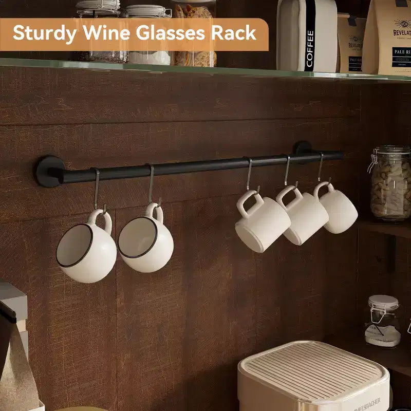 72 Farmhouse Coffee Bar Cabinet with LED Lighting - Tall Buffet Sideboard with Wine Rack & Glass Shelf, Microwave Stand, Pantry for Kitchen/Dining