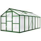 8x12 FT Greenhouse - Large Aluminum Greenhouses for Outdoors, Heavy Duty Polycarbonate Greenhouse with Roof Vent&Ground Nails, Walk-in Green Houses