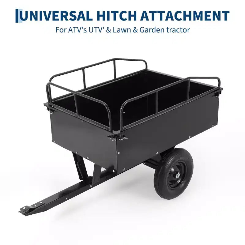 750lbs ATV/UTV Dump Trailer 15 Cubic Feet Capacity, Reinforced Side Panels,Heavy-Duty Off-Road Trailer with Dumping Function for Gardening and Farm