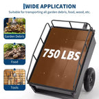 750lbs ATV/UTV Dump Trailer 15 Cubic Feet Capacity, Reinforced Side Panels,Heavy-Duty Off-Road Trailer with Dumping Function for Gardening and Farm