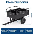 750lbs ATV/UTV Dump Trailer 15 Cubic Feet Capacity, Reinforced Side Panels,Heavy-Duty Off-Road Trailer with Dumping Function for Gardening and Farm
