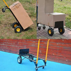 2-in-1 Folding Convertible Hand Truck, 4 Non-Flat Wheels, 400Lbs Heavy Duty, for Warehouse Office Industrial Use