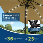 GustoWave Patio Umbrella, Outdoor Table Umbrella , Crank Lift, Push Button Tilt and 8 Sturdy Ribs