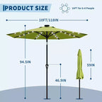 GustoWave Patio Umbrella, Outdoor Table Umbrella , Crank Lift, Push Button Tilt and 8 Sturdy Ribs