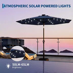 GustoWave Patio Umbrella, Outdoor Table Umbrella , Crank Lift, Push Button Tilt and 8 Sturdy Ribs
