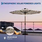 GustoWave Patio Umbrella, Outdoor Table Umbrella , Crank Lift, Push Button Tilt and 8 Sturdy Ribs