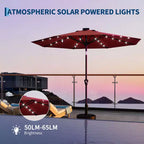 GustoWave Patio Umbrella, Outdoor Table Umbrella , Crank Lift, Push Button Tilt and 8 Sturdy Ribs