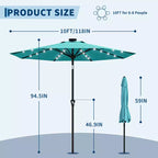 GustoWave Patio Umbrella, Outdoor Table Umbrella , Crank Lift, Push Button Tilt and 8 Sturdy Ribs