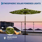 GustoWave Patio Umbrella, Outdoor Table Umbrella , Crank Lift, Push Button Tilt and 8 Sturdy Ribs