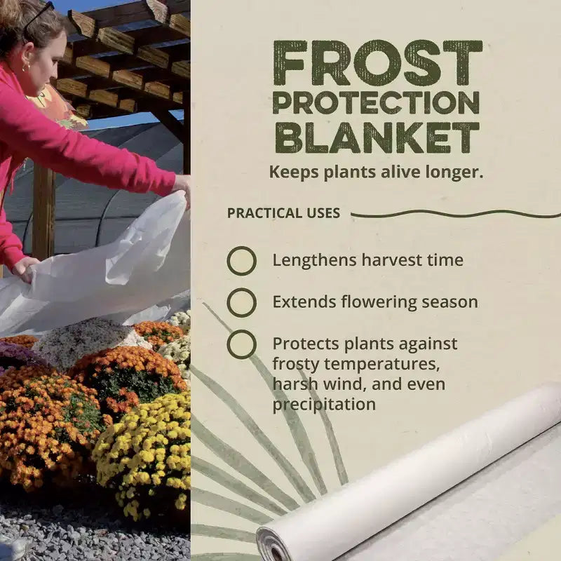 DeWitt Company NS12250 N-Sulate 12 x 250 Feet Outdoor Winter Weather Heavy-Duty Bulk Plant Frost Freeze Protection Blanket Cover, White